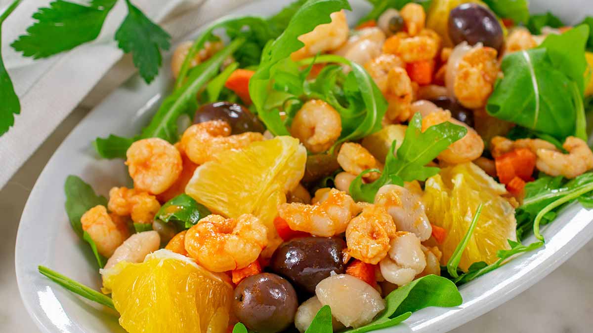 Salade de crevettes et oranges