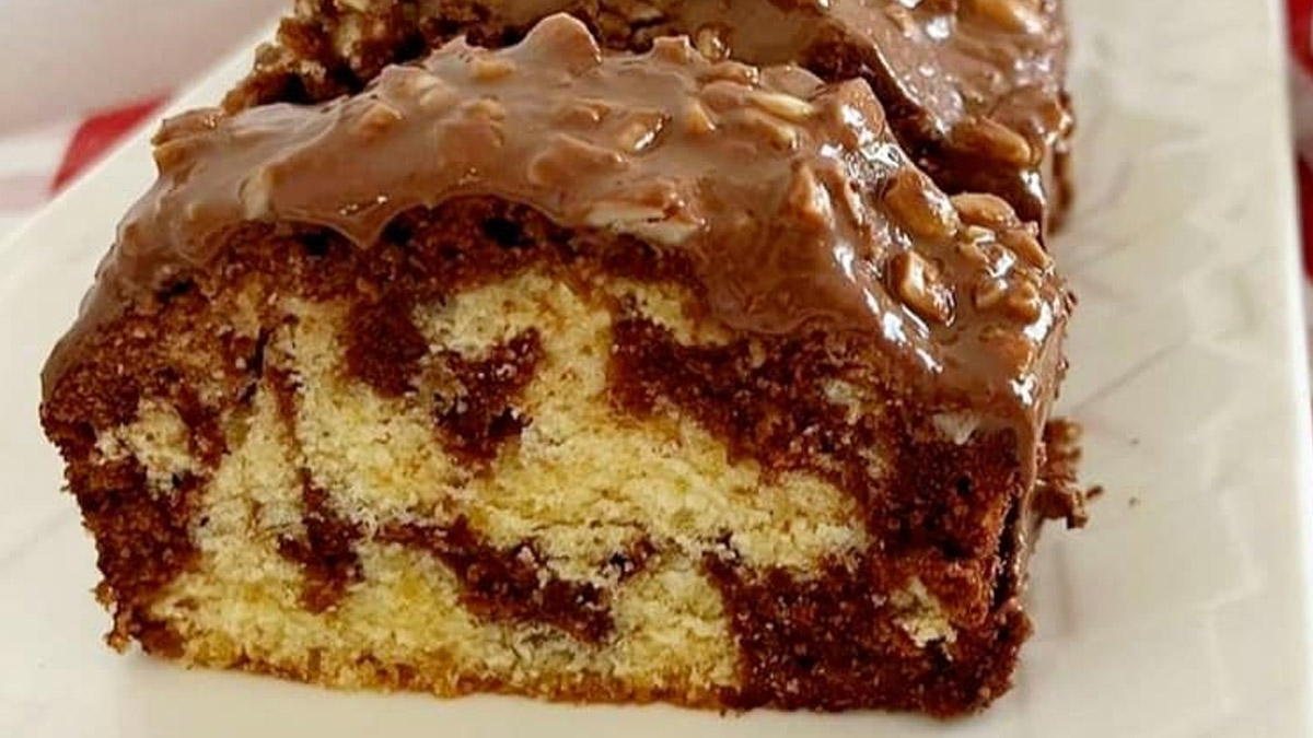 Plumcake panaché avec glaçage rocher