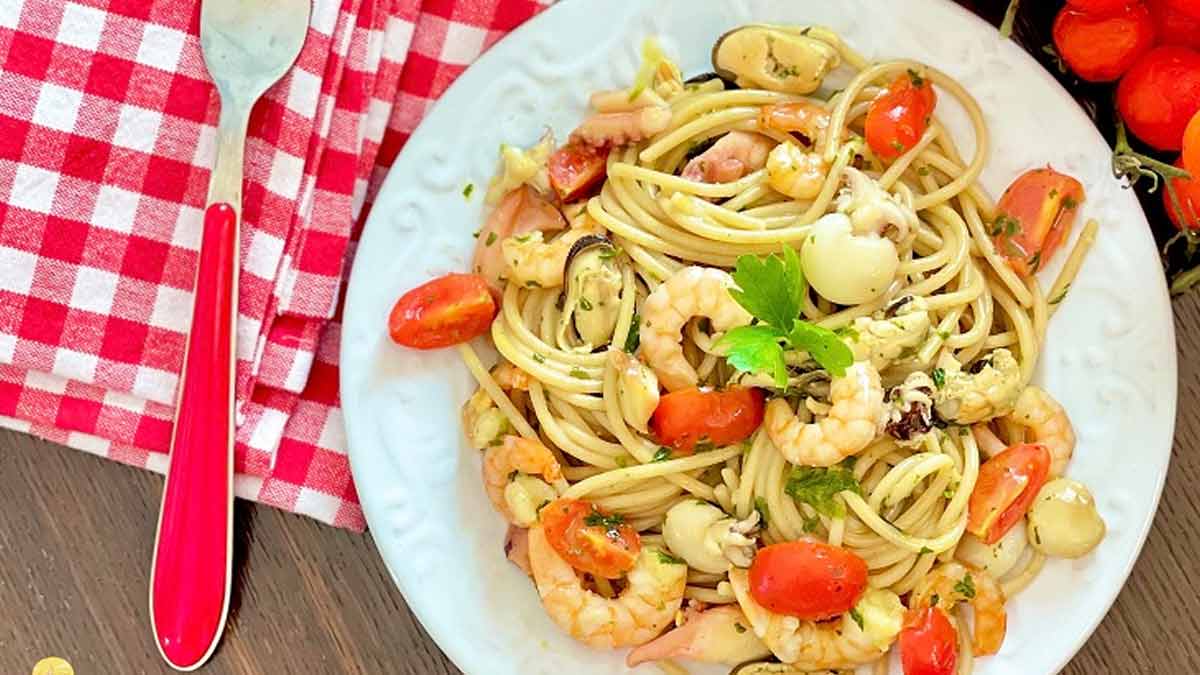 Spaghettis complets aux fruits de mer