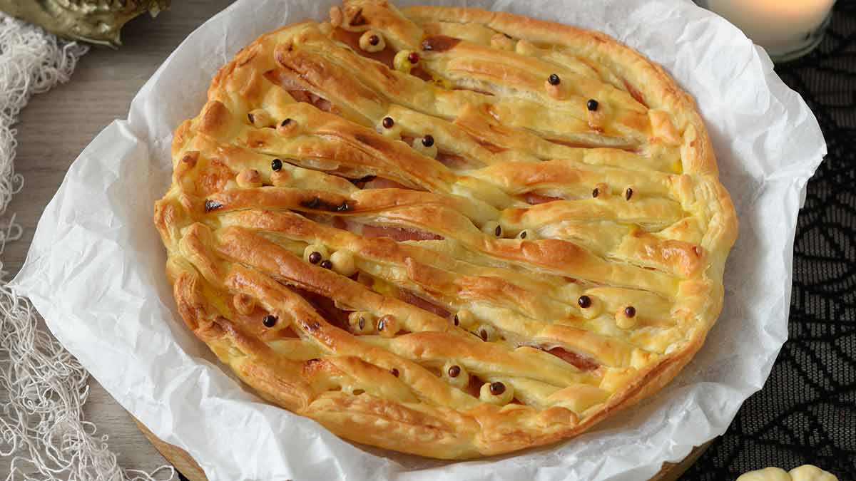 Tarte rustique au jambon et fromage