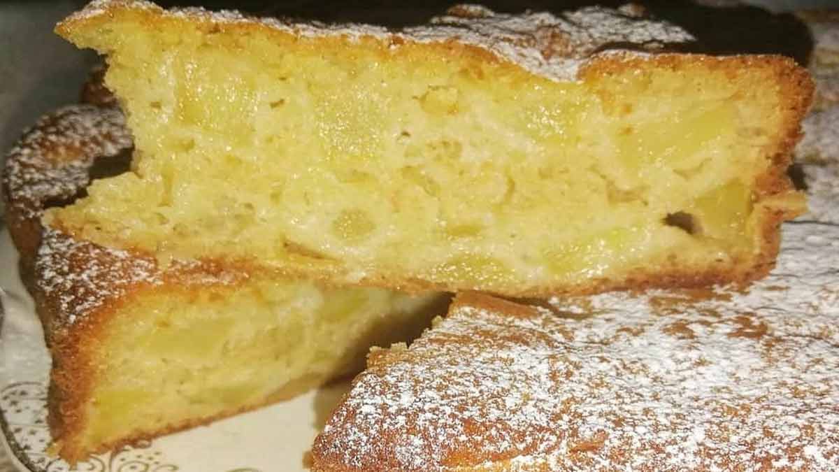 Gâteau crémeux invisible aux pommes