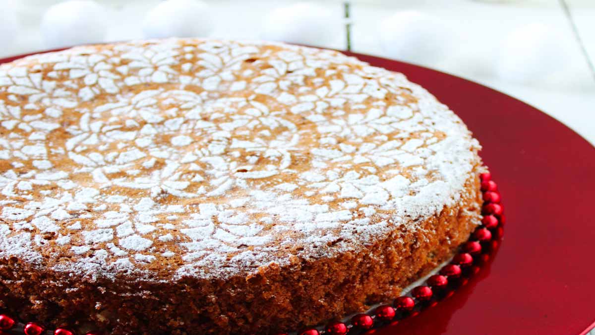 Gâteau caprese au chocolat blanc et à l’orange