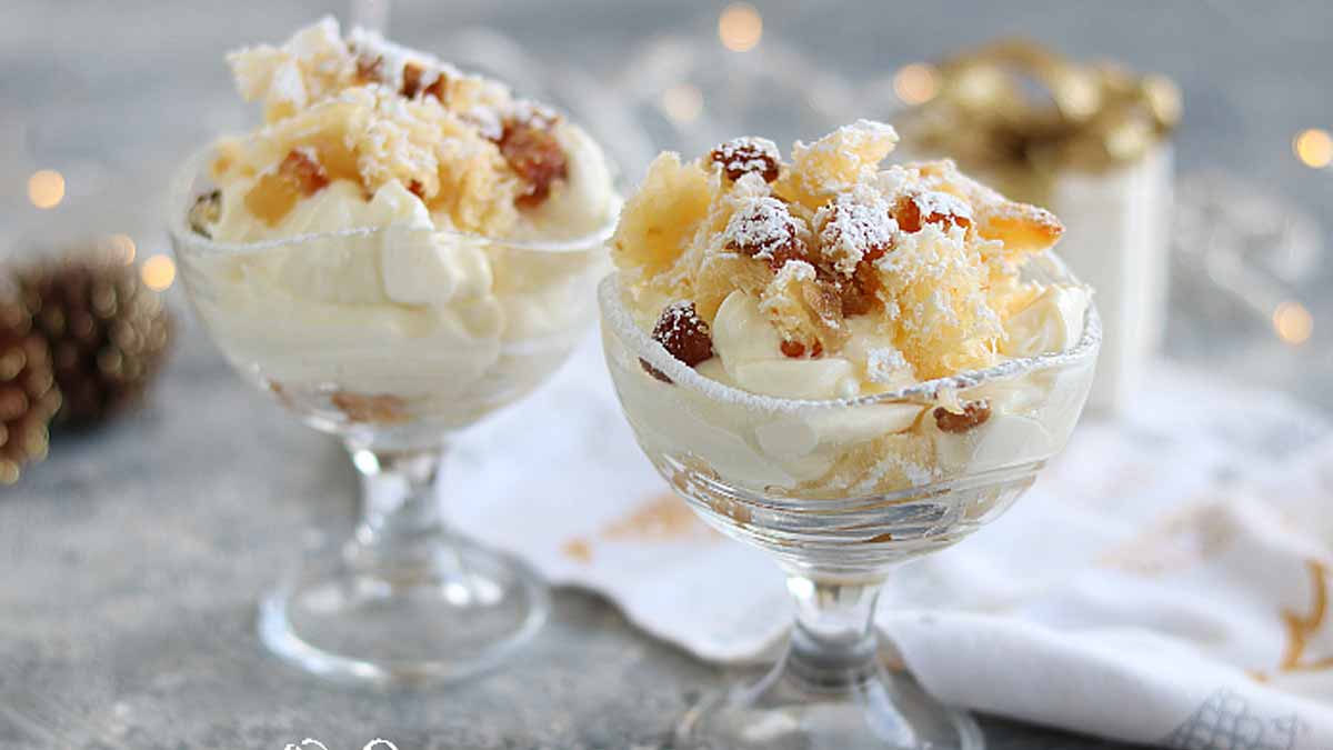 coupe panettone et crème paradisiaque