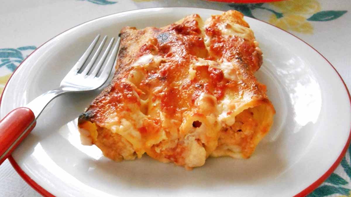 savoureux cannellonis au fromage gratinés