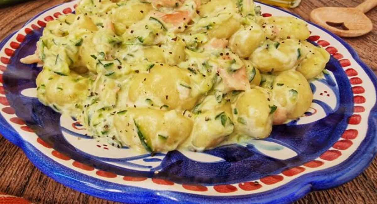 gnocchis au saumon et fromage à tartiner