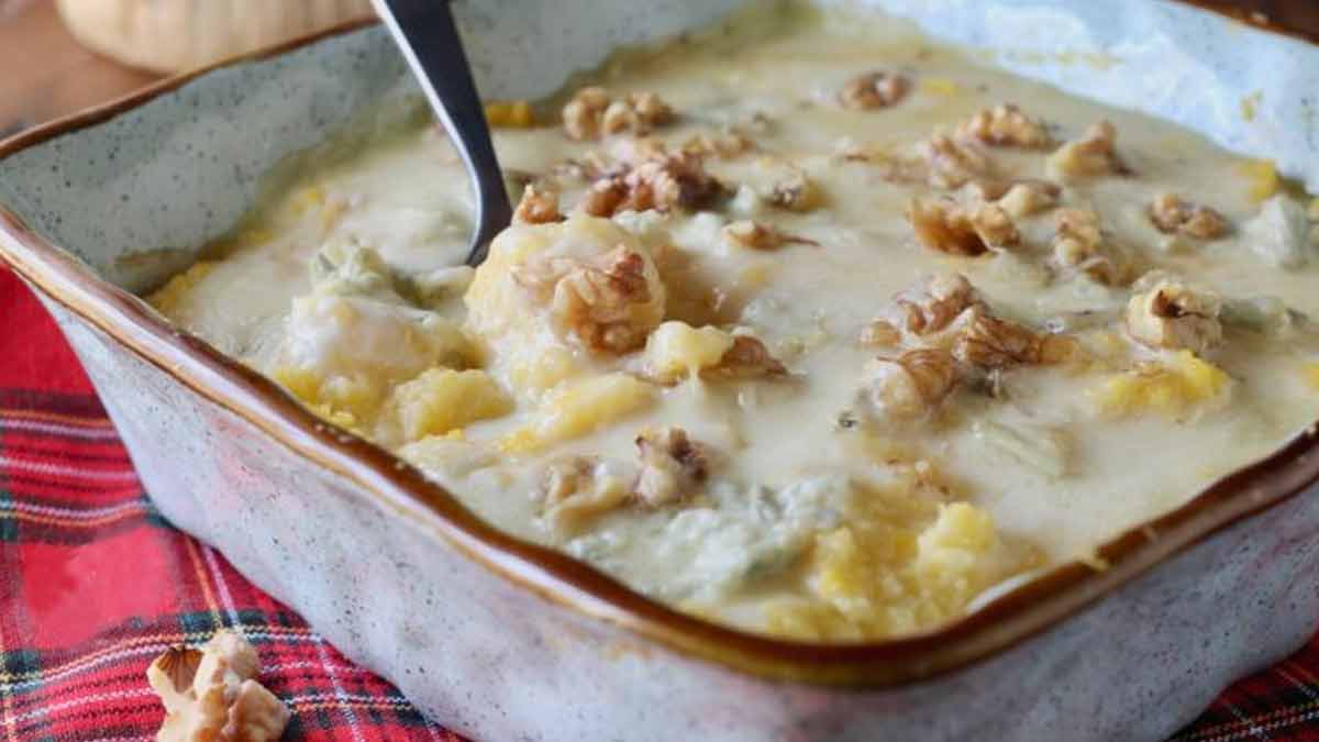 polenta au gorgonzola et aux noix